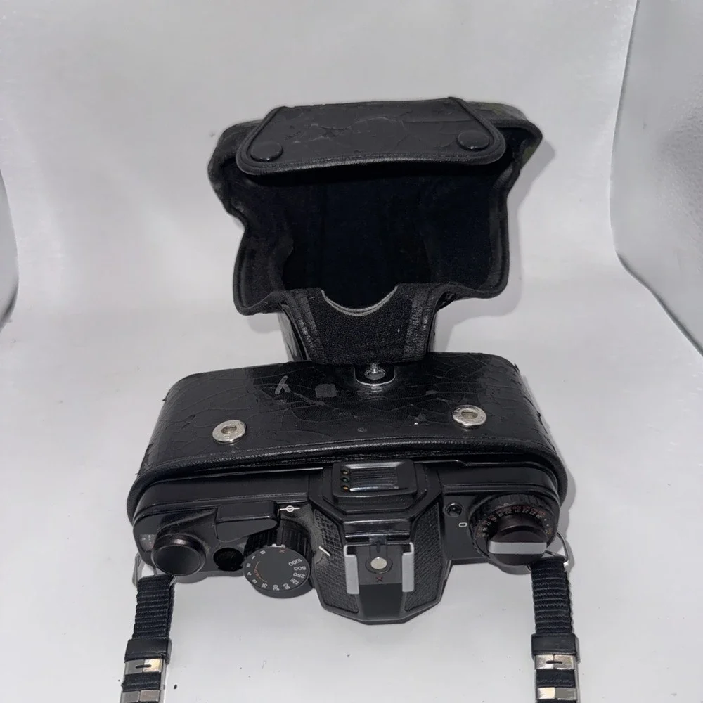 Chinon LED Promaster 35mm SLR Film Camera with Two Lenses and A Flash Untested